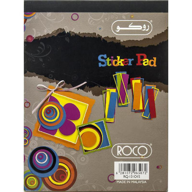 Roco Sticker Pad Art Paper, 16.8 X 11.8 cm, Assorted Color, Color and Design May Vary