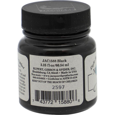 Jacquard Neopaque Light Body Opaque Acrylic Fabric Painting, Black, 2.25 oz ( 63.93 ml )