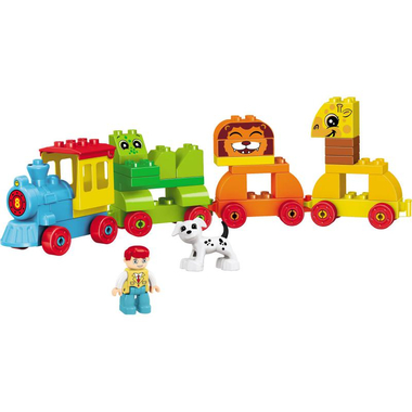 Bloci Animal Train Interlocking Bricks Set, 3 Years and Above