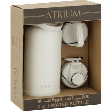 Atrium Tumbler, Double Wall Vacuum with 3 Kinds of Caps, Hot/Cold, 500.00 ml ( 17.60 oz ), White