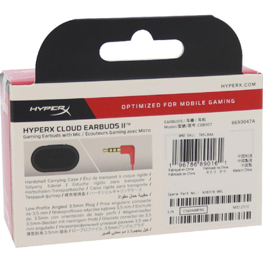 هايبر اكس كلاود 2 سماعات أذن، عزل الضوضاء السلبي، سلكي، منفذ صوت 3.5 مم، ميكروفون مدمج، احمر