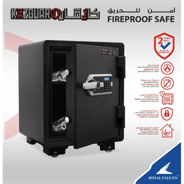 Kazguard Digital Lock Safe Vault, 52.00 cm ( 1.71 ft ), 77.00 kg ( 169.75 lb ), 39 Liters, Fire Resistant (1 hr), Black