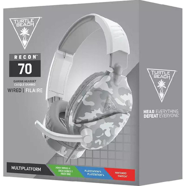 تيرتل بيتش ريكون 70 سماعة رأس للالعاب، سلكي، منفذ صوت 3.5 مم، ميكروفون محيطي، ثلجي كامو