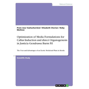 Optimization of Media Formulations for Callus Induction and direct Organogenesis in Justicia Gendrussa Burm Fil:The Uses and Advantages of an Exotic M