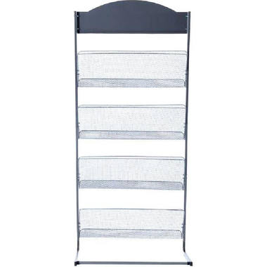 رف عرض أرضي، 4‎ جيوب، Magazine‎/‎Newspaper Size، فضي ‎-‎ رمادي داكن