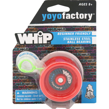 YoYoFactory Whip Yoyo Stainless Steel Bearing Play Accessory, Red, 8 Years and Above