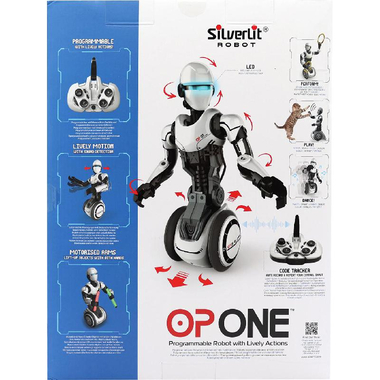 SiLverLit Robo O.P. One Robot - Remote Controlled, White/Black, English, 8 Years and Above