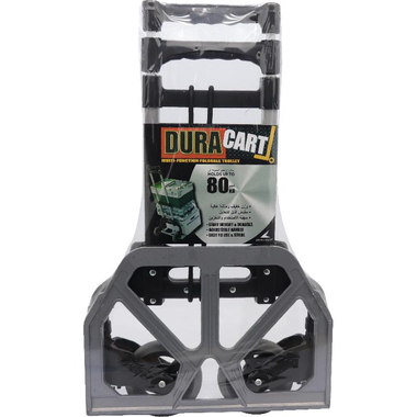 DuraCart Folding Cart, 80.00 kg ( 176.37 lb ), Black & Silver