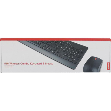 Lenovo 510 Arabic 253 Wireless Combo Desktop (Keyboard and Mouse), Wireless (2.4 GHz RF), for Laptop/Desktop Computer/Gaming Desktop Computer/CPU Windows OS, Black