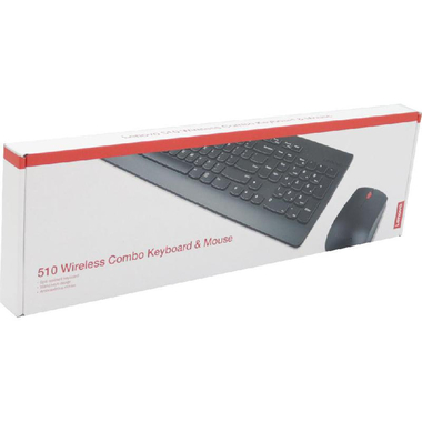 Lenovo 510 Arabic 253 Wireless Combo Desktop (Keyboard and Mouse), Wireless (2.4 GHz RF), for Laptop/Desktop Computer/Gaming Desktop Computer/CPU Windows OS, Black