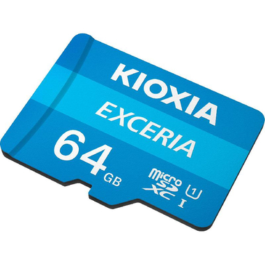 Kioxia Exceria Micro SD, 64 GB, Class 10: Max 100 Mbps Speed Performance