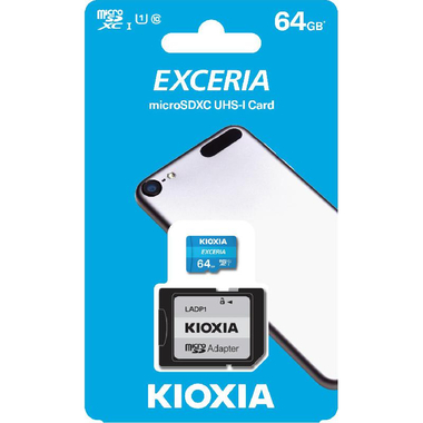Kioxia Exceria Micro SD, 64 GB, Class 10: Max 100 Mbps Speed Performance