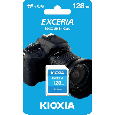 Kioxia Exceria SD Card, 128 GB, Class 10: Max 100 Mbps Speed Performance
