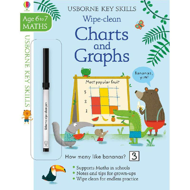 Wipe-clean: Charts and Graphs، Ages 6-7 Maths (Usborne Key Skills)