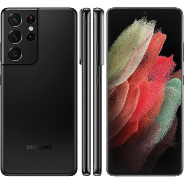 سامسونج جالكسي اس 21 الترا، 256 جيجابايت، 12 جيجابايت رام، أسود فانتوم الجيل الخامس، (5‎ nm) اكسينوس  2100