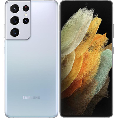 سامسونج جالكسي اس 21 الترا، 256 جيجابايت، 12 جيجابايت رام، فضي فانتوم الجيل الخامس، (5‎ nm) اكسينوس  2100