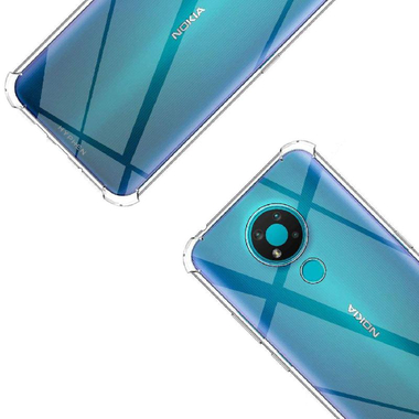 هايفن دروب بروتكشون، غطاء خلفي للهاتف الذكي، متوافق مع نوكيا 3.4، شفاف