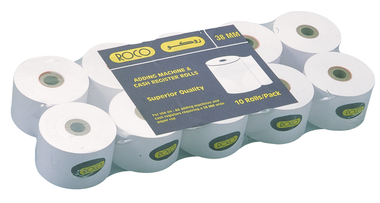 Roco Adding Machine Paper Roll, Single Ply, 38.00 mm ( 1.49 in ), White