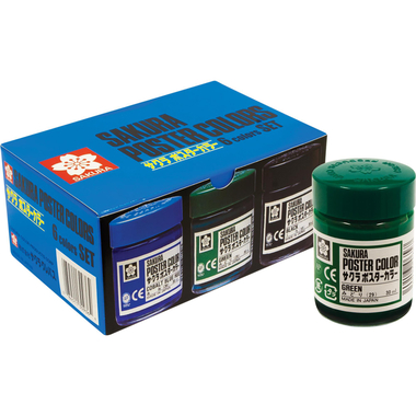 Sakura Poster Color Set, 6 Colors 30.00 ml ( 1.06 oz )