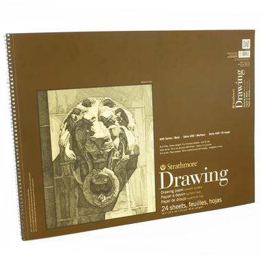 ستراثمور دفتر رسم، مخرم، 130‎ gsm، ابيض، 24 × 18 بوصة، 24‎ ورقة