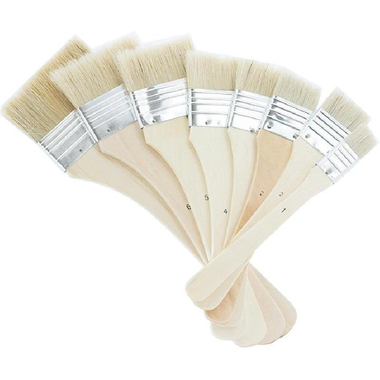 فونيكس فرشاة رسام بيد طويلة، فرشاة بريستل مبيضة، واسعة مسطحة، متعدد الاستخدامات، 8‎ قطع