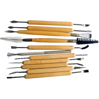 طقم مجموعة تنظيف أداة صلصال، طبيعي