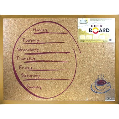 "أيام الاسبوع" ‎-‎ لوح مصنوع من الفلين، اطار خشبي، 1.97 قدمX 1.57 قدم