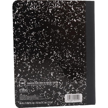 ميد كومبوسيشن دفتر ملاحظات، 7.5 × 9.75 بوصة، (200 صفحة (100 ورقة، سطور واسعة، أسود رخامي،