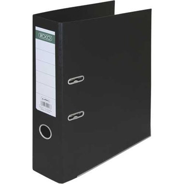 Roco Standard Box File, 7.50 cm, F4/A4, Black, Polypropylene/Pressboard