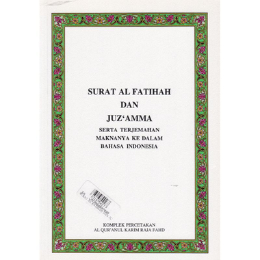Surat Al Fatihah Dan Juzamma - Indonesian
