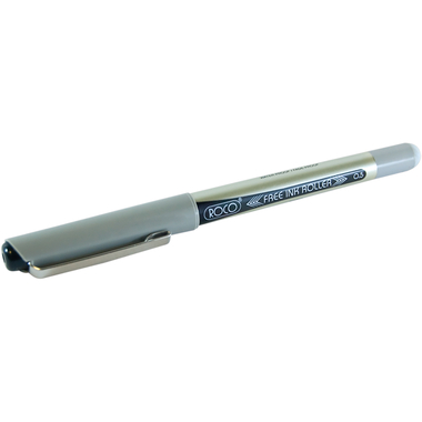Roco Free Ink Roller Dry Ink Pen, Black Ink Color, 0.5 mm, Metal Framed Rolling Tip