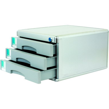 درج التصنيف، 3 درج، A4، فضي