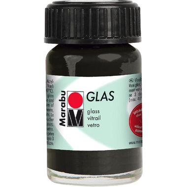 Marabu Glas Water-based, Low-odour Glass Painting, Black, 15.00 ml ( .53 oz ),