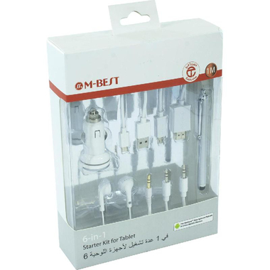 6 في 1 حزمة ابتدائية حزمة ملحقات للهواتف الذكية، متوافق مع معظم الاجهزة بنظام تشغيل اندرويد، ألوان متنوعة