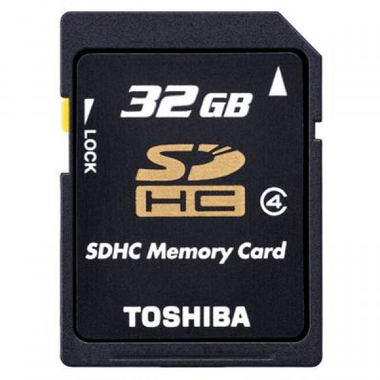 Toshiba Standard SDHC Card, 32 GB, Class 4: Min 4 Mbps Speed Performance