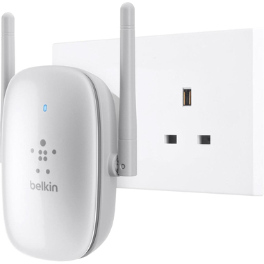Belkin N600 (F9K1122UK) Range Extender, Single Port (LAN), Wireless N (802.11n), Dual Band (2.4 GHz/5 GHz)