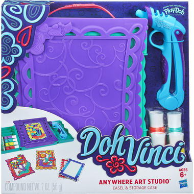 Play-Doh DohVinci Anywhere Art Studio - Easel & Storage Case Set Arts and Crafts Learning Activity Set, English, 6 Years and Above
