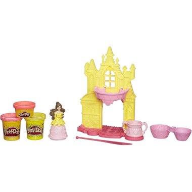 Play-Doh Disney Princess, Belle's Blooming Castle, Modelling Clay Playset, Pink/Yellow