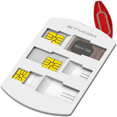 Stycom SIM Card Holder, Universal, for Most Devices, White