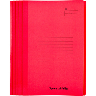 Simplex Flat File Folder, Square Cut, F4, Red