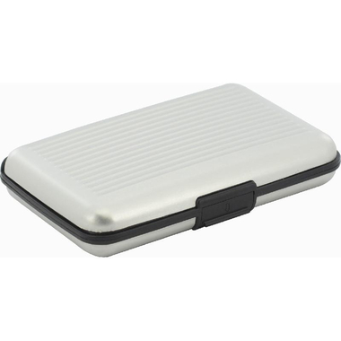 آر اف آي دي كاجوال محفظة بطاقات، بلاستيك‎/‎الومنيوم، فضي