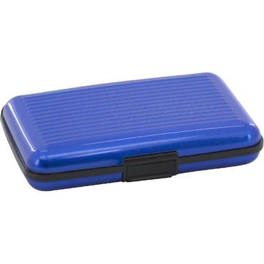 RFID Protection Casual Card Wallet, Aluminum/Plastic, Blue