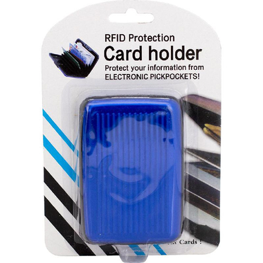 RFID Protection Casual Card Wallet, Aluminum/Plastic, Blue