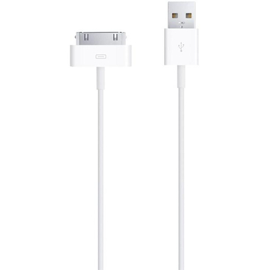 Apple 30-pin (Dock Connector) to USB 2.0 Cable Adapter, 1.00 m ( 3.28 ft ), White