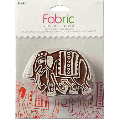 Plaid Fabric Creations Block Stamp - Parade Elephant (Medium) Block Printing, 2.5" X 3"