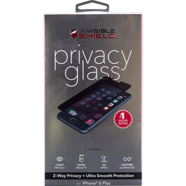Zagg Smartphone Screen Protector, Tempered Glass - Privacy, for iPhone 6 Plus/iPhone 6s Plus