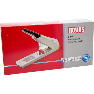 Novus B56 Heavy Duty Stapler - Large, up to 210 Sheets of 80 gsm;240 Sheets of 70 gsm, Black/White