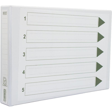 Roco 2 "D" Ring Binder, 1.50 in ( 3.81 cm ), A3, Plastic/Pressboard, White