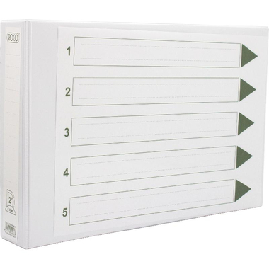 Roco 2 "D" Ring Binder, 2.00 in ( 5.08 cm ), A3, Plastic/Pressboard, White