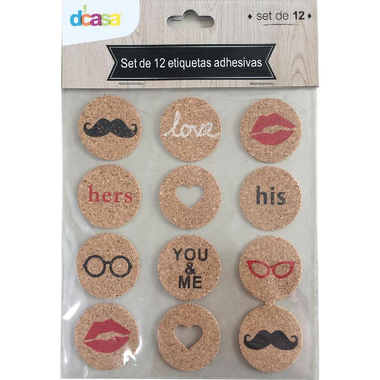 Cork Stickers, Printed, Assorted Color